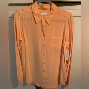 NWT Equipment 100% Silk Cantelope color button down blouse